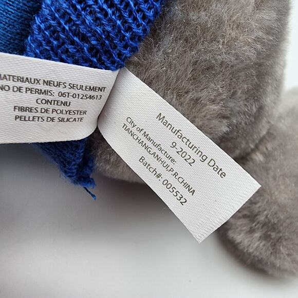 Petting Zoo Manatee Plush 10" Dallas World Aquarium Gray Fur Blue Hoodie Stuffed - Picture 9 of 11